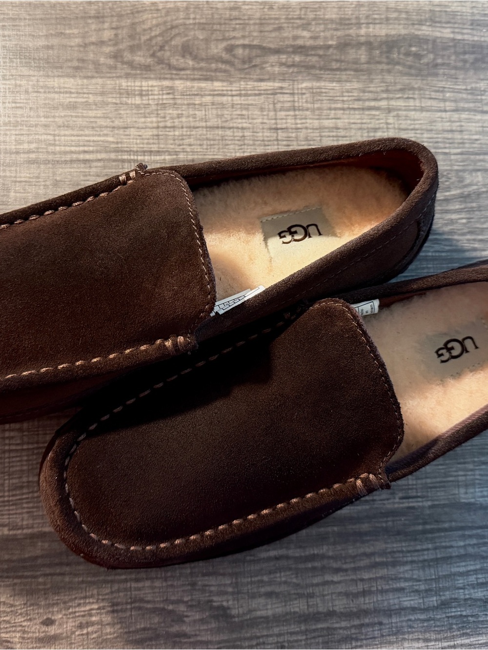 UGG Men's Dark Brown Suede Slip-On Loafers